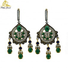 Gümüş Otantik Taşlı Küpe